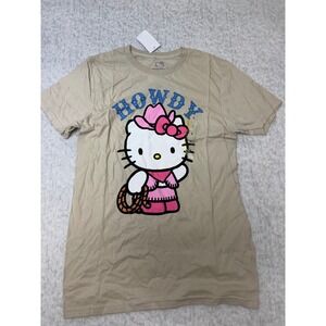 Hello Kitty Sanrio Howdy Cowgirl Graphic Tee Tan Beige‎ Small Hybrid Apparel S